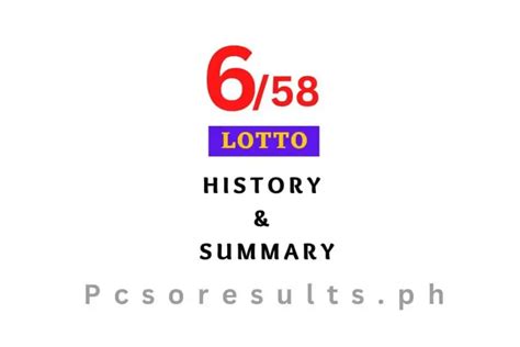 lotto result summary 6/58